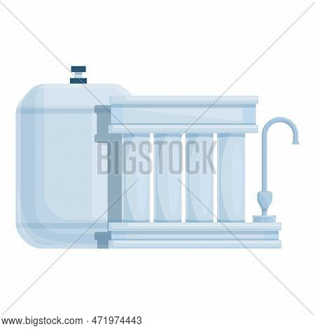 Osmosis Cleaning Icon Cartoon . Reverse System. Filter Tank