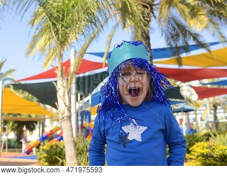 Funny Boy In The Crown. King's Day. Festival Purim, Halowvin, Carnival, Masquerade. Fun Holidays. Th