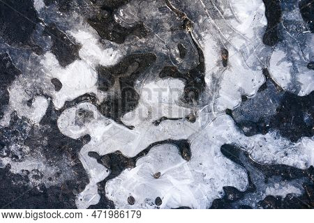 Snow Background. Ice Texture. Winter Seanson Pattern. Pile Of Snow. Crystal Snowflake Shine. Frozen 