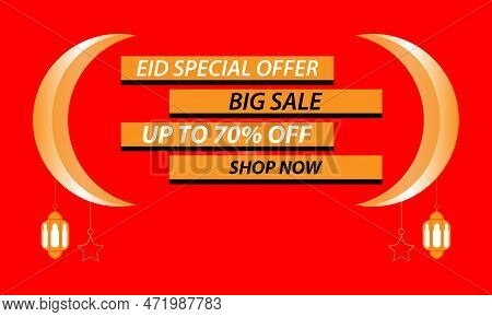 Eid Sale Vector Banner Design.sale Banner Of Eid Vector Illistration Template.
