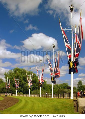 Storbritannien flag i nærheden af Buckingham Palace