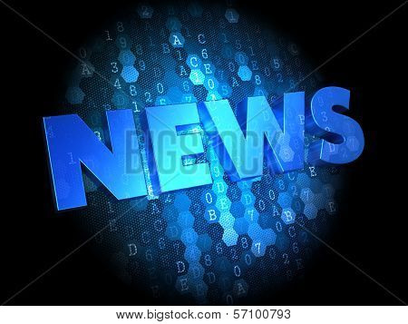News on Dark Digital Background.