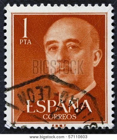 Spanish president on a stamp.
