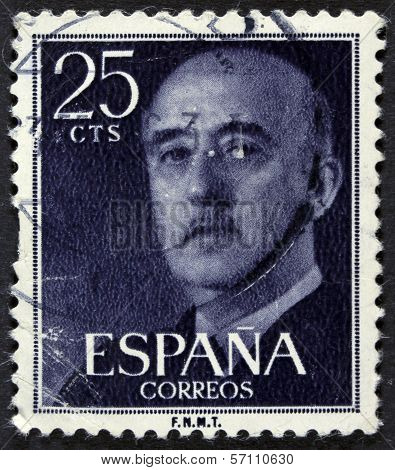 Spanish president on a stamp.