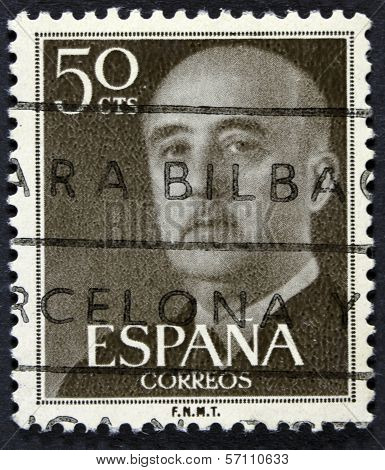 Spanish president on a stamp.