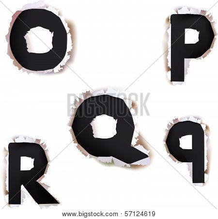Ripped paper alphabet