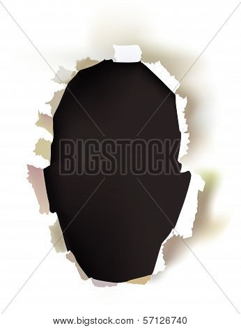 Ripped paper head shape