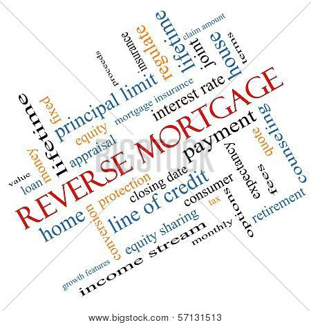 Reverse Mortgage Word Cloud Concept Angled
