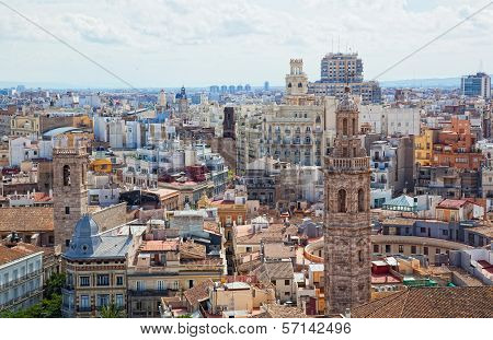 View of the historical center of Valencia