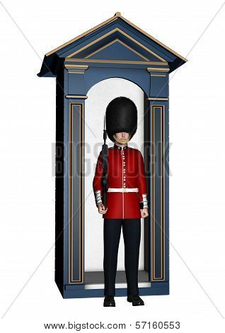 Royal British Guardsman Near Guard Box