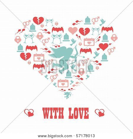 Heart Symbol Of Love. With Love. Romantic Concept