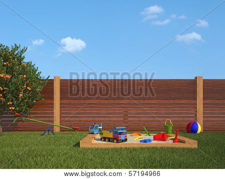 Garden With Children's Playground