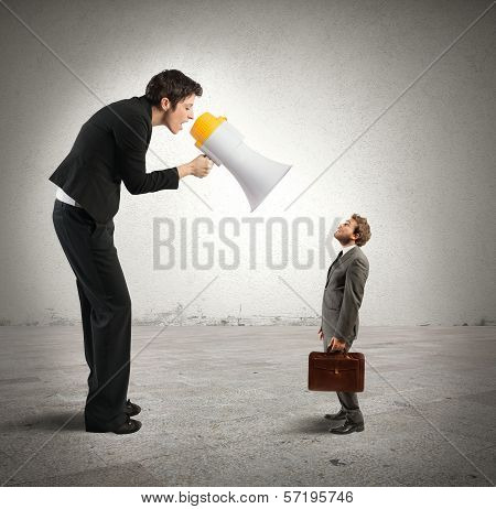 Businesswoman Shouting Through A Megaphone