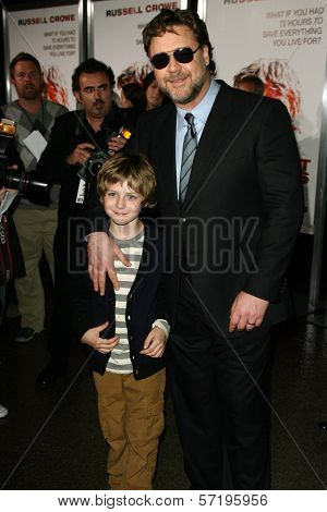 Ty Simpkins and Russell Crowe at 