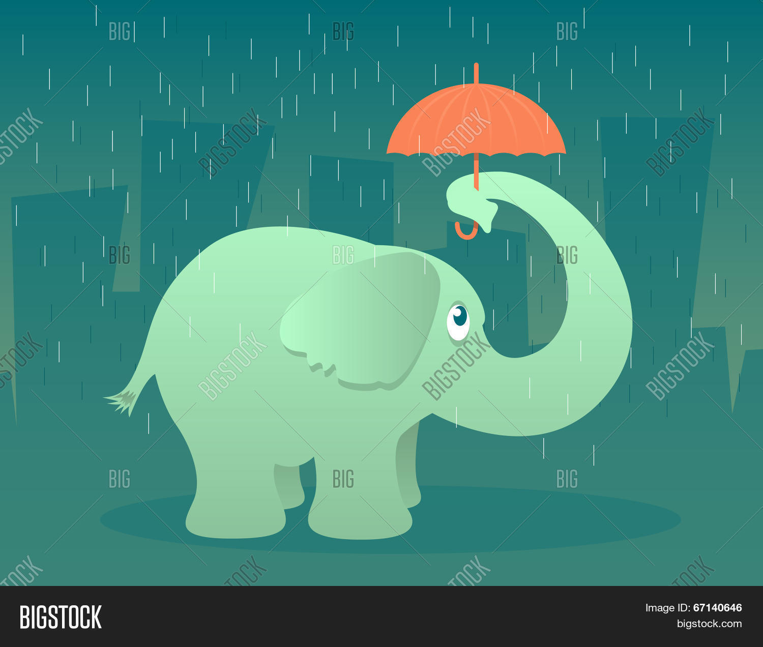 Elephant Umbrella Vector & Photo (Free Trial) Bigstock