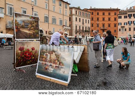 Painter Navona Square