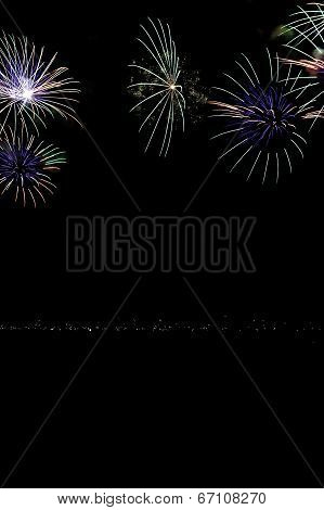 Exploding Fireworks At Night