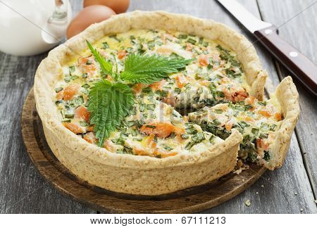Quiche Pie With Fish And Nettles
