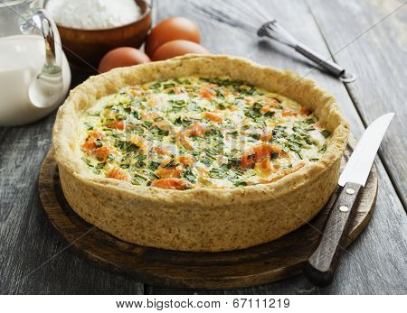 Quiche Pie With Fish And Nettles