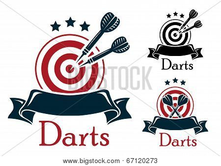Darts sport emblem