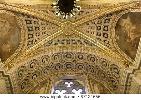interiors of Santa Chiara church, Naples Italy