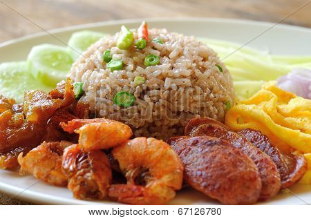 Fried Rice With Shrimp Paste, Thai Style Food