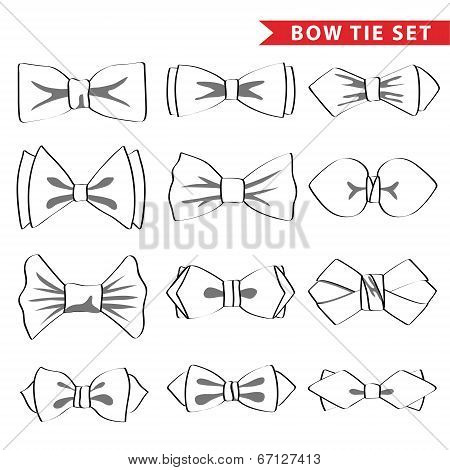 Fashion Set With Outline Bow Tie