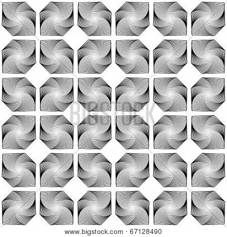 Design Seamless Monochrome Decorative Diamond Geometric Pattern