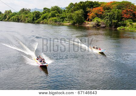 Kanchanaburi, Thailand - May 23, 2014:view Over River Kwai, Kanchanaburi Province, Thailand.