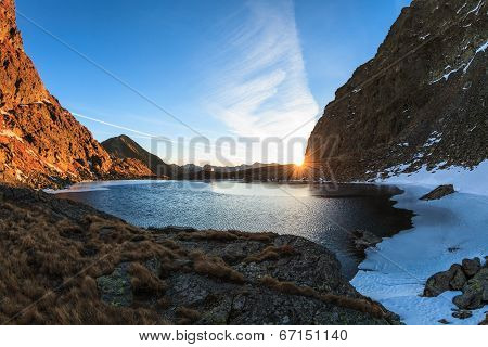 Caltun Lake In Fagaras Mountains