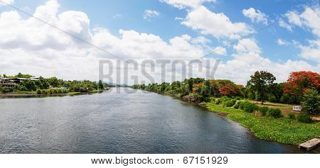 Kanchanaburi, Thailand - May 23, 2014:view Over River Kwai, Kanchanaburi Province, Thailand.