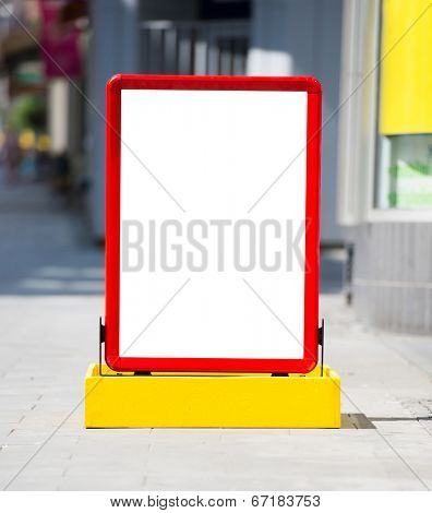 Empty menuboard on a street