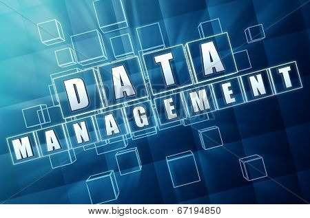 Data Management In Blue Glass Blocks