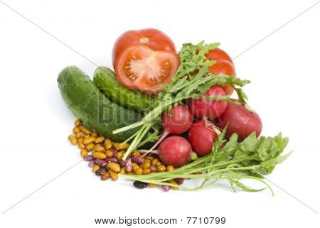 Diferentes verduras en el grupo