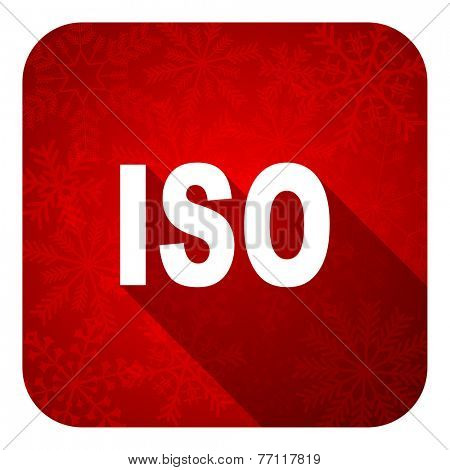 iso flat icon, christmas button 