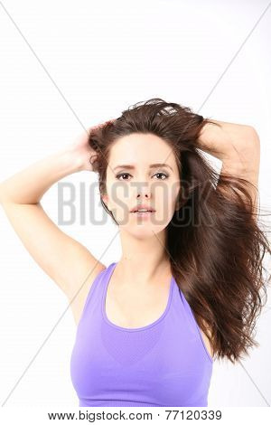 Beauty Girl portrait with long Hair.