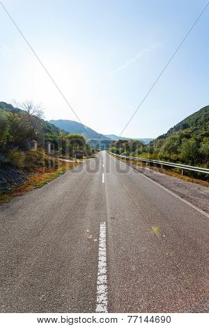 Asphalt Road In The Mountains