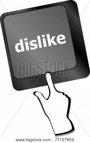 Dislike Key On Keyboard For Anti Social Media Concepts