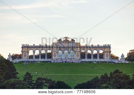 Gloriette Schonbrunn In Vienna At Sunset