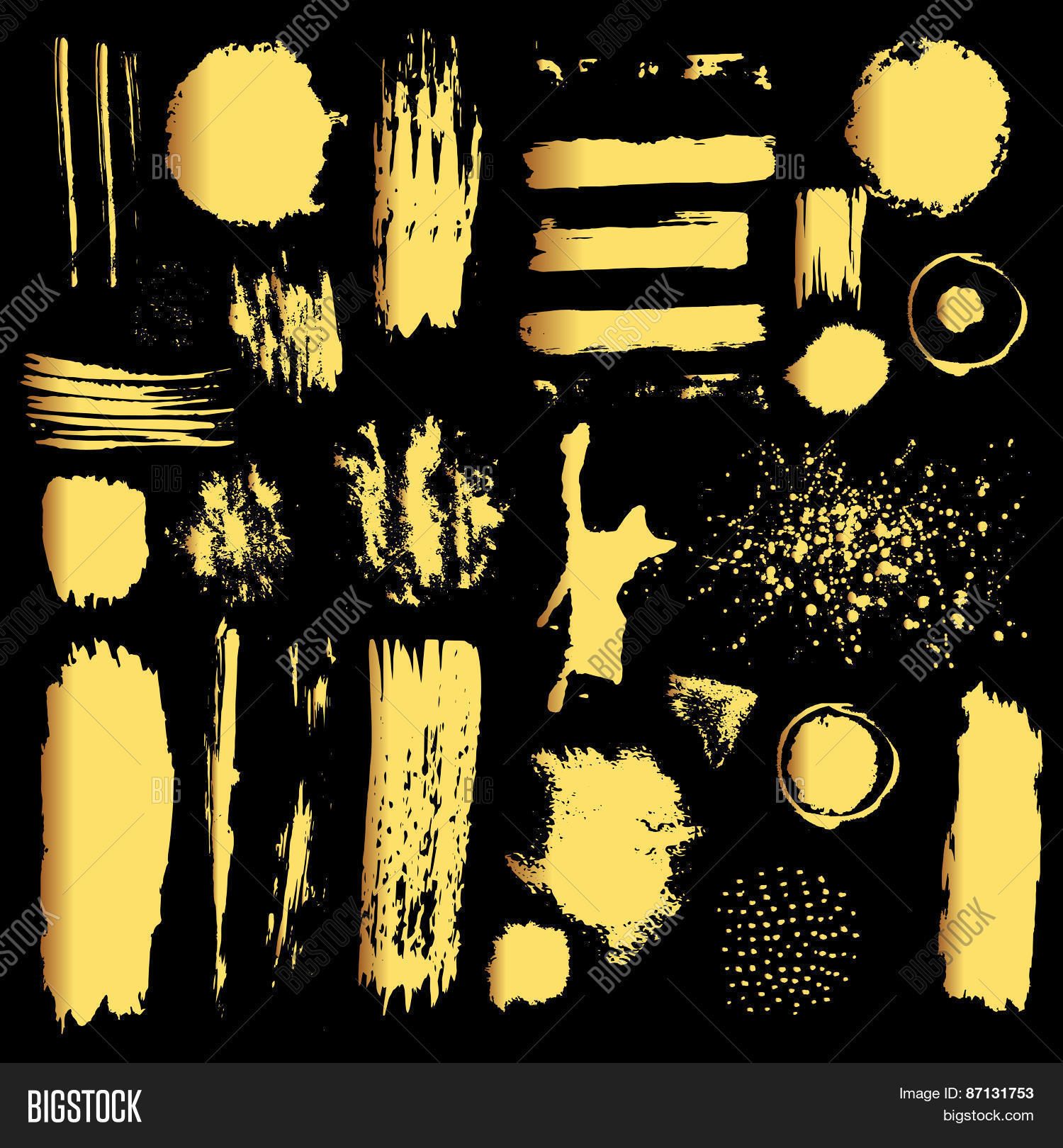 Set Gold Grunge Vector & Photo (Free Trial) | Bigstock