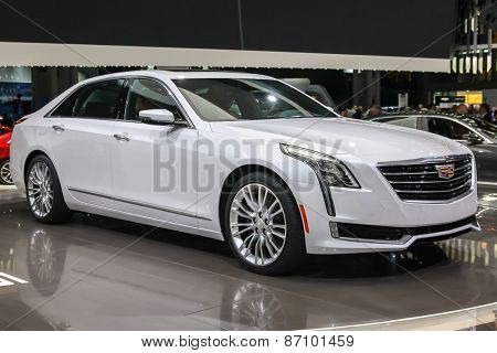 NEW YORK - APRIL 1: Cadillac exhibit Cadillac CT 6 at the 2015 New York International Auto Show during Press day,  public show is running from April 3-12, 2015 in New York, NY.