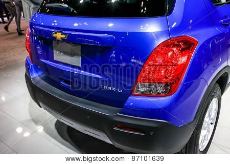NEW YORK - APRIL 1: Chevrolet exhibit Chevrolet Trax LT at the 2015 New York International Auto Show during Press day,  public show is running from April 3-12, 2015 in New York, NY.