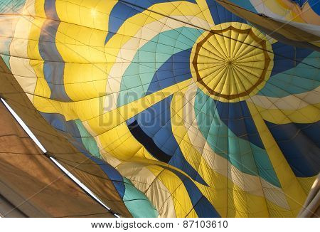 Filling up the hot air balloon