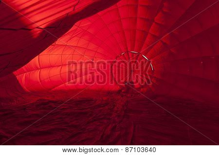 Inside in hot air balloon