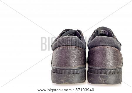 Old Black Safety Shoe For Worker