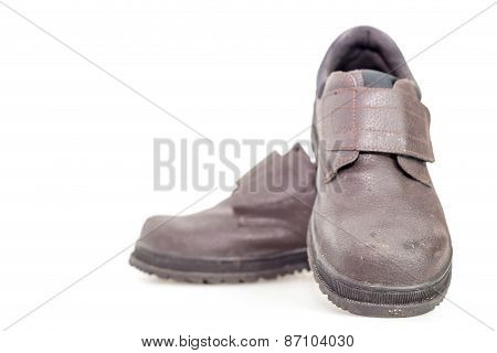 Old Black Safety Shoe For Worker