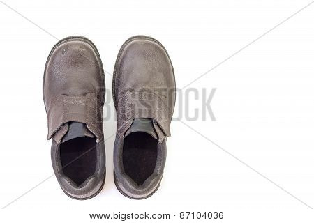 Old Black Safety Shoe For Worker