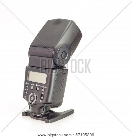 Camera Speedlight Flash Over White