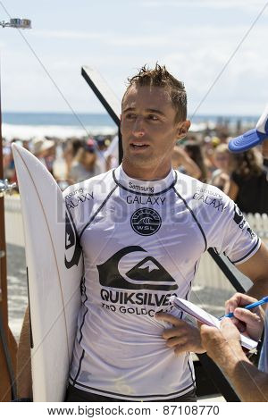 Matt Banting competing in the Quicksilver Pro at Snapper Rocks