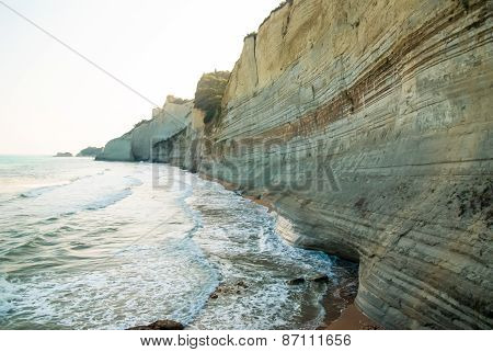 Loggas beach (Peroulades beach, Sunset beach) Corfu Island, Greece